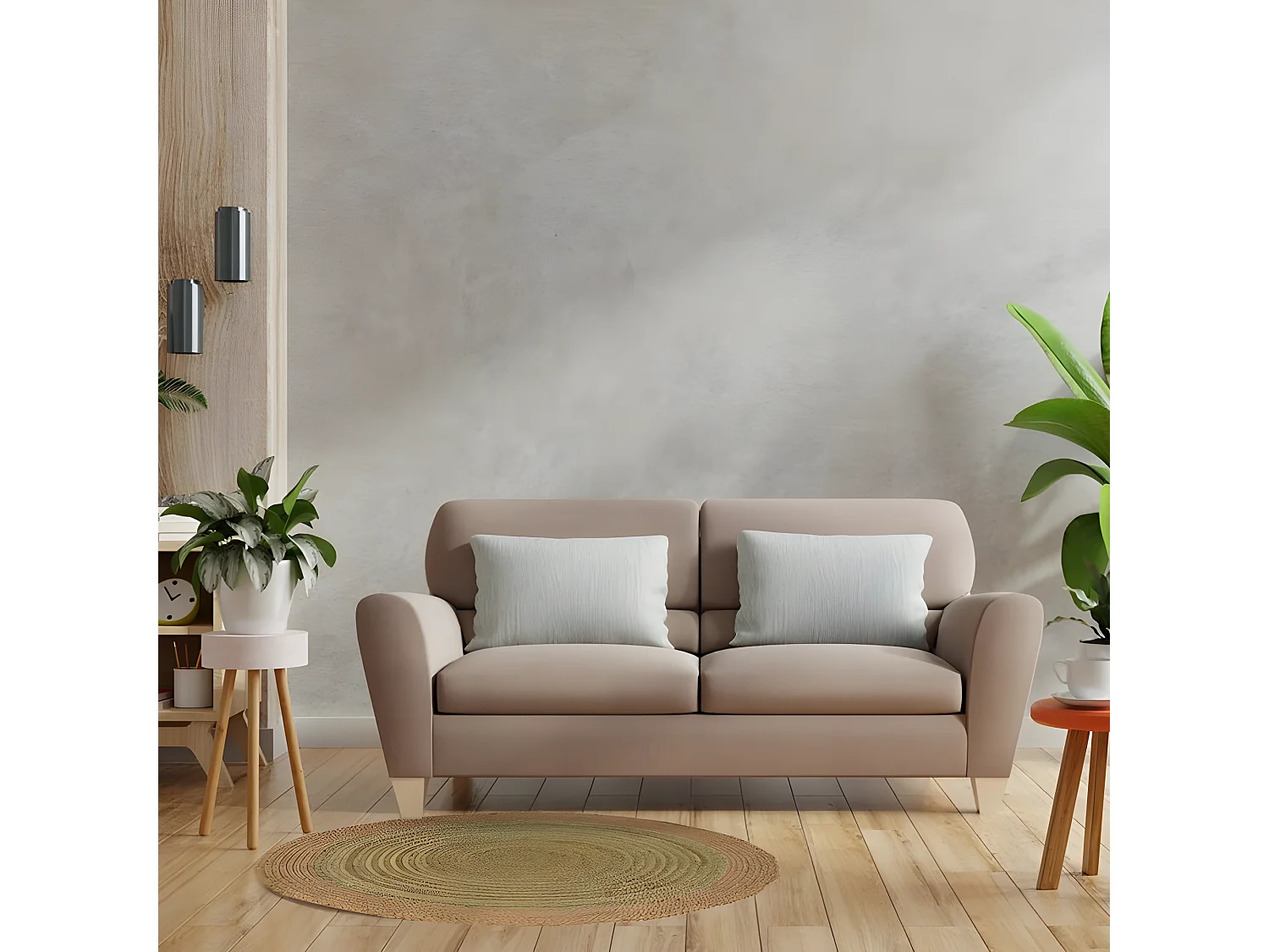 Tapis rond en jute naturelle beige D120 cm - LINE 3184