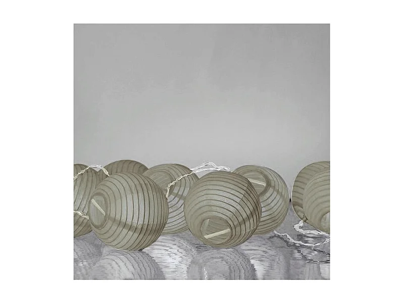 Guirlande lumineuse grise boules en papier 3,10 m