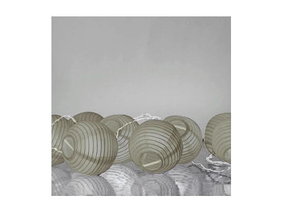 Guirlande lumineuse grise boules en papier 3,10 m