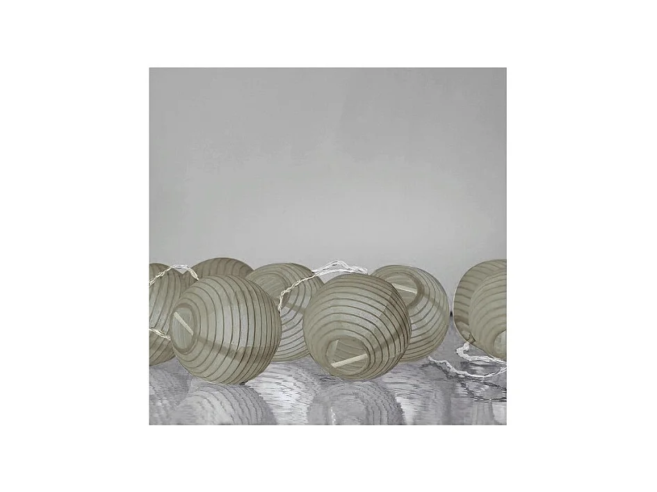 Guirlande lumineuse grise boules en papier 3,10 m