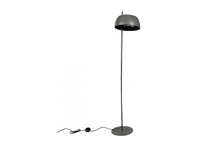Grand lampadaire avec abat-jour en métal gris H146 cm - POLY 5560