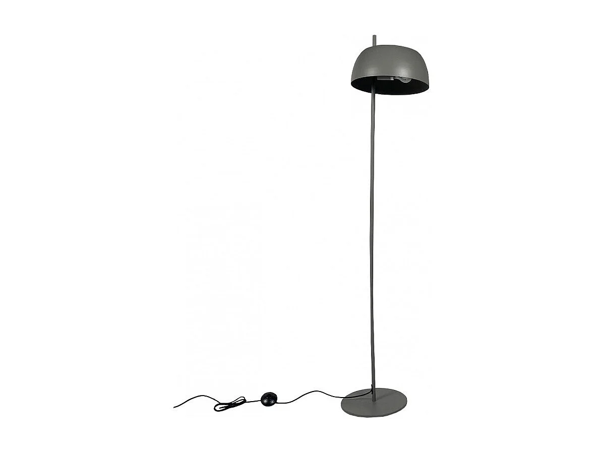 Grand lampadaire avec abat-jour en métal gris H146 cm - POLY 5560
