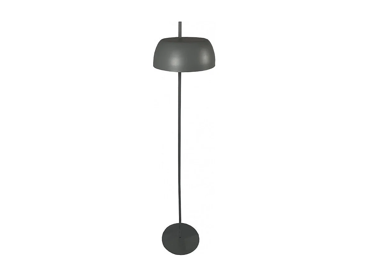 Grand lampadaire avec abat-jour en métal gris H146 cm - POLY 5560