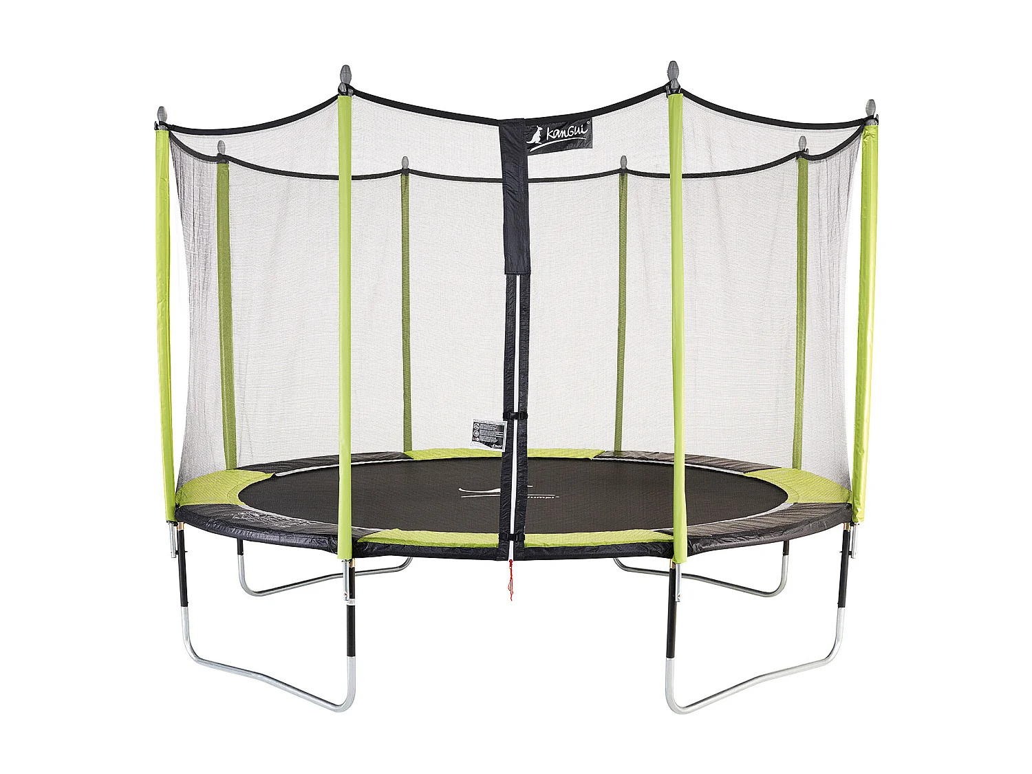Kangui - Trampoline de jardin 365 cm + filet de sécurité JUMPI Vert/Noir 360