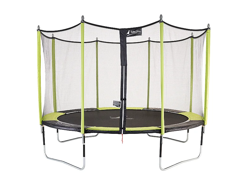 Kangui - Trampoline de jardin 365 cm + filet de sécurité JUMPI Vert/Noir 360