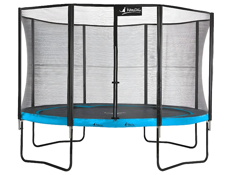 Kangui - Trampoline de jardin rond 430 cm + filet de sécurité | PUNCHI Bleu 430