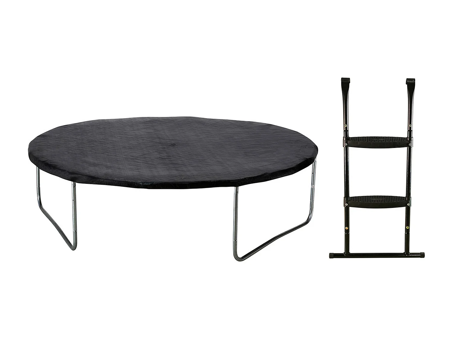 Kangui - Trampoline de jardin 365 cm + filet de sécurité + échelle + bâche de protection  JUMPI Taupe/Vert 360.