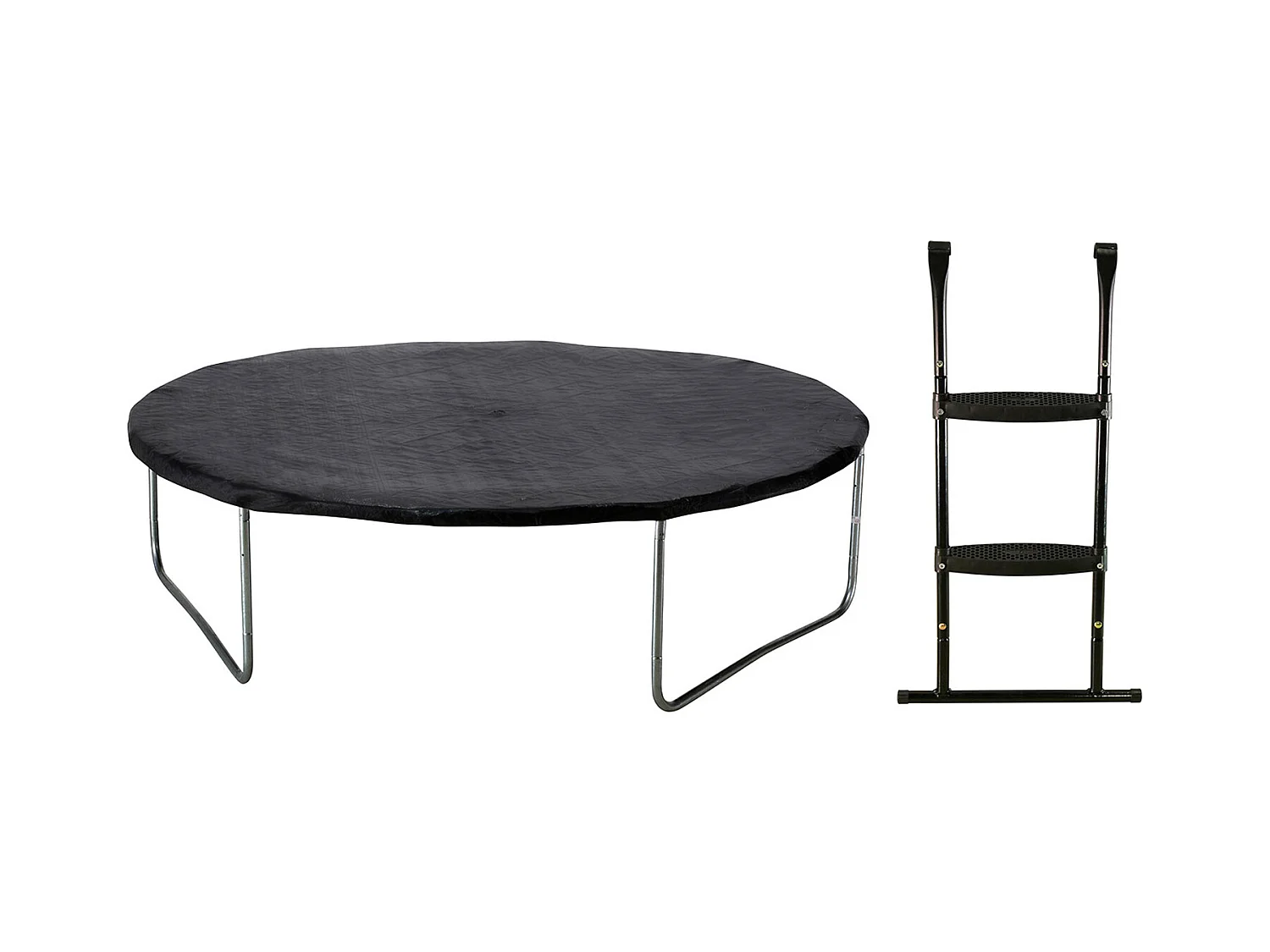 Kangui - Trampoline de jardin 365 cm + filet de sécurité + échelle + bâche de protection  JUMPI Taupe/Vert 360.
