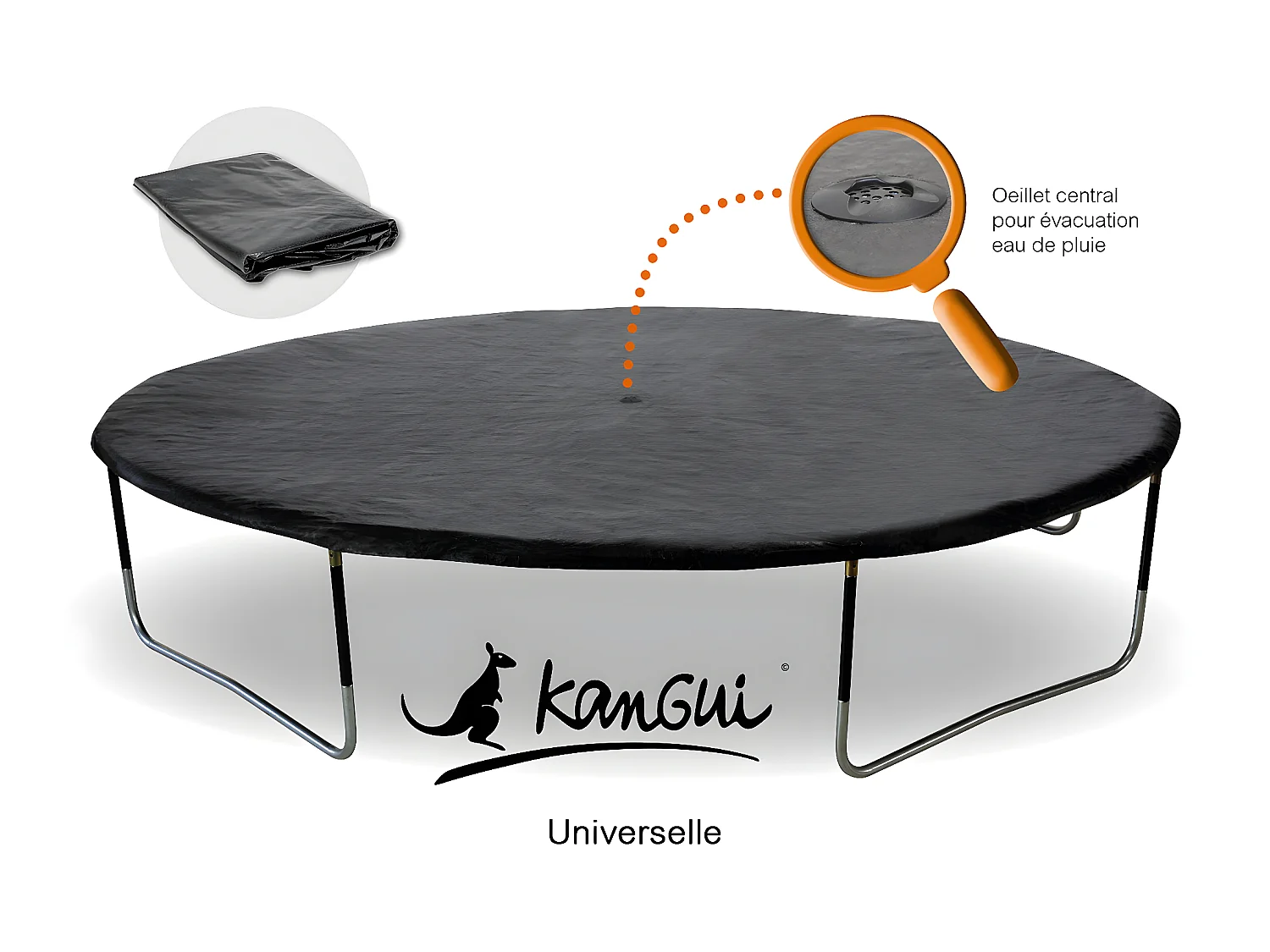 Kangui - Bâche de protection adaptable à tous trampolines de diamètre 360 cm
