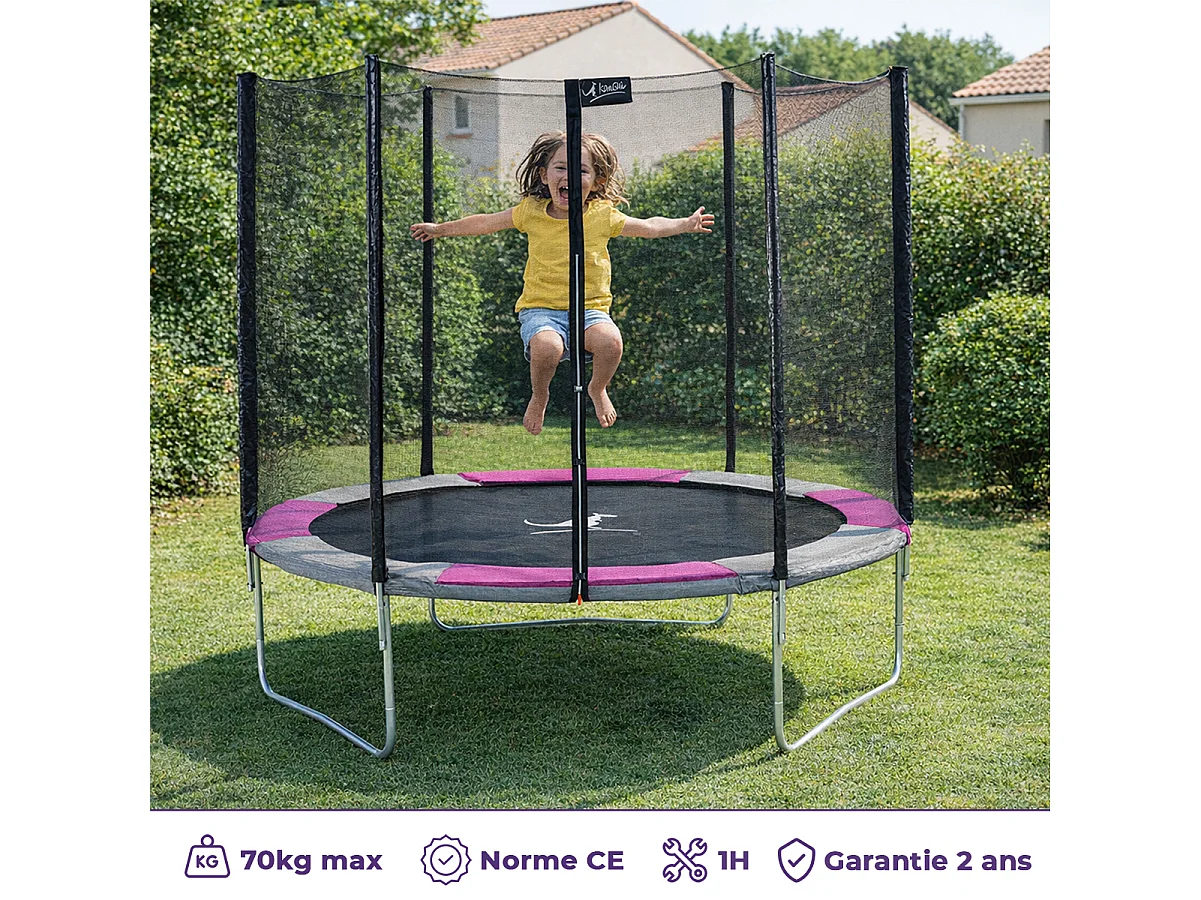 Kangui - Trampoline rond Ø250cm avec filet de sécurité - RALLI 250