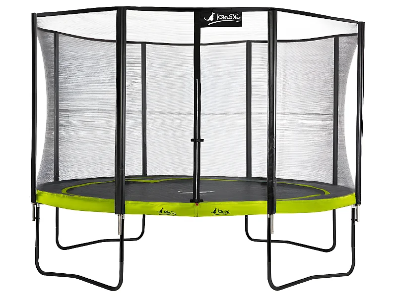 Kangui - Trampoline de jardin 365 cm + filet de sécurité | PUNCHI Vert 360