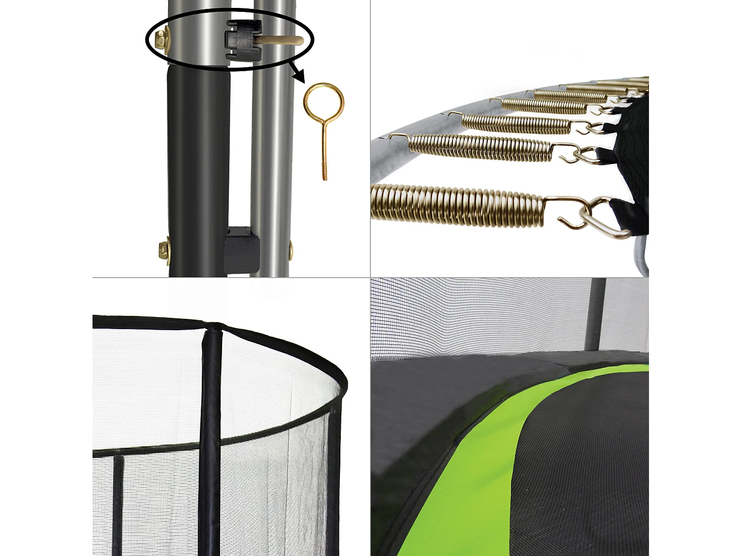 Kangui - Trampoline de jardin 365 cm + filet de sécurité | PUNCHI Vert 360