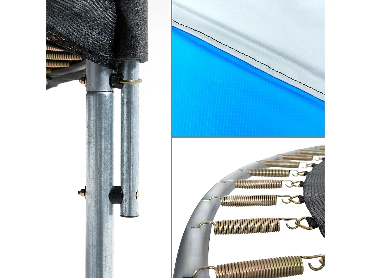 Kangui - Trampoline rond Ø360cm avec filet, échelle, bâche et kit d'ancrage - RALLI 360