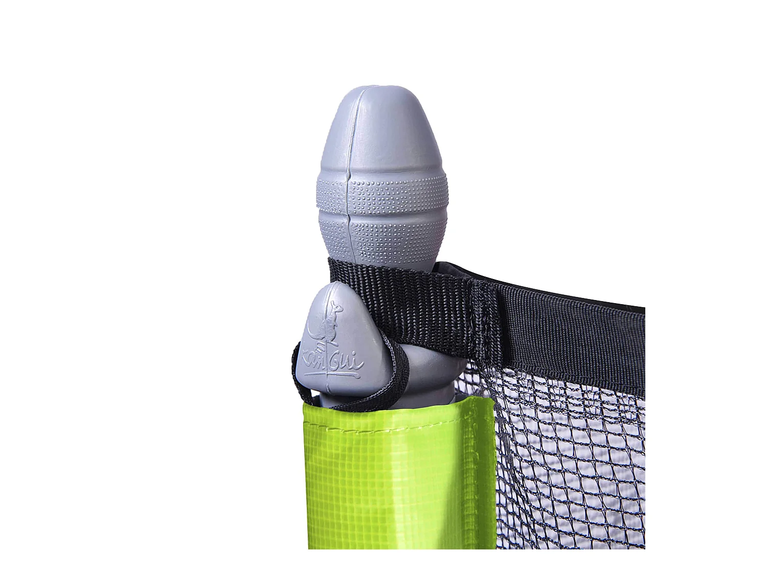 Kangui - Trampoline de jardin 244 cm + filet de sécurité JUMPI Taupe/Vert 250