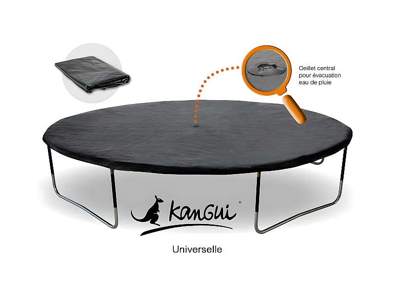 Kangui - Bâche de protection adaptable à tous trampolines de diamètre 250 cm