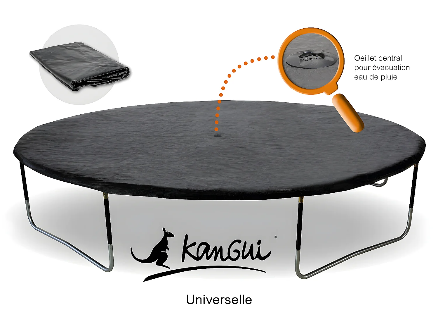 Kangui - Bâche de protection adaptable à tous trampolines de diamètre 250 cm