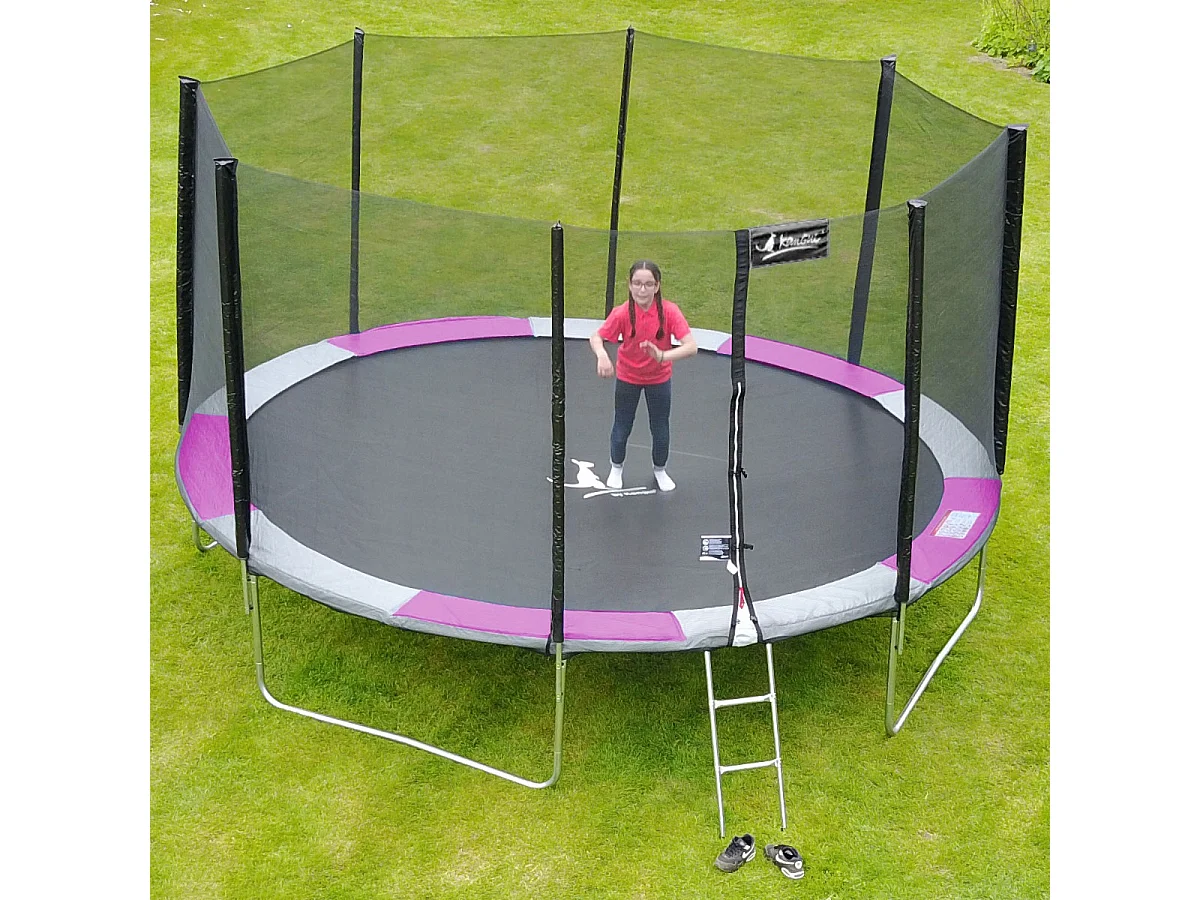 Kangui - Trampoline rond Ø250cm avec filet, échelle, bâche et kit d'ancrage - RALLI 250