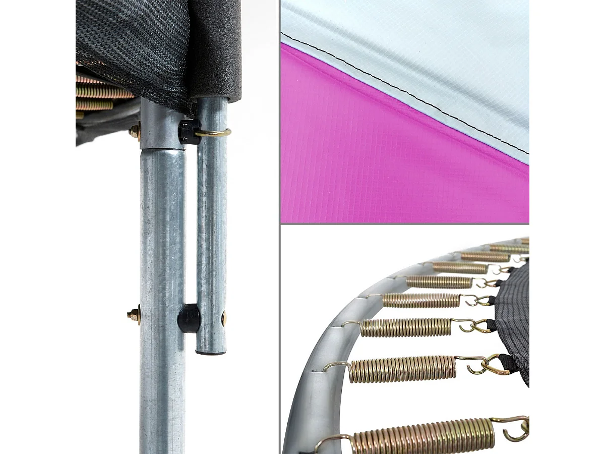 Kangui - Trampoline rond Ø360cm avec filet, échelle, bâche et kit d'ancrage - RALLI 360