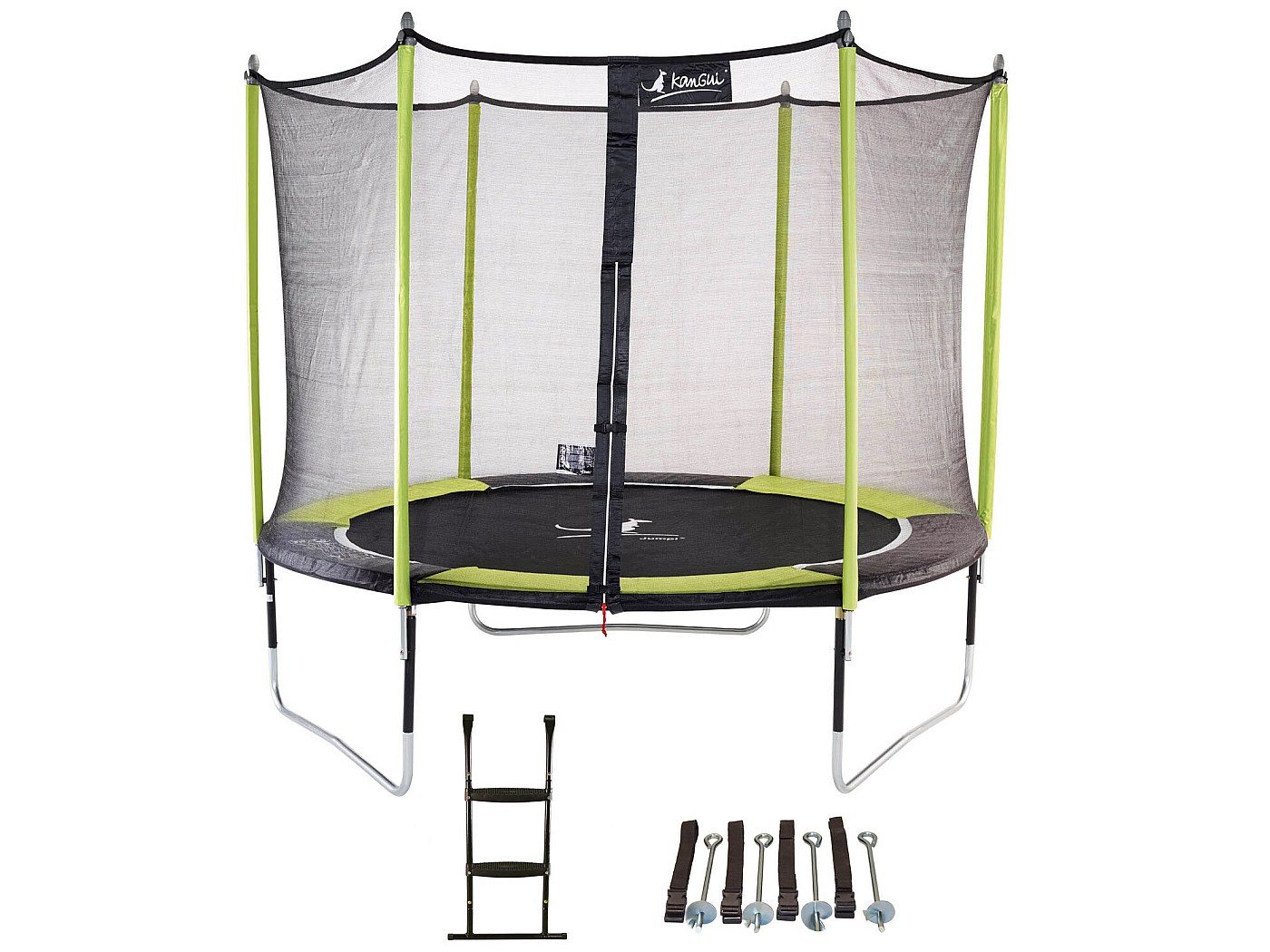Trampoline 430 Cm + Filet + Échelle + Bâche + Kit D'ancrage Jumpi Taupe