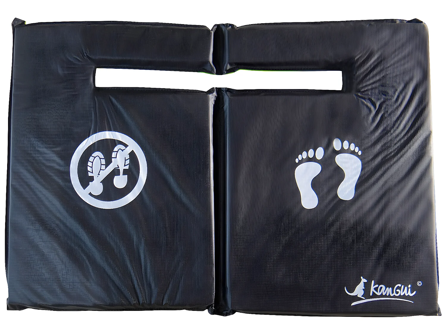 Kangui - Tapis de sol universel pour trampoline - Réversible noir ou vert