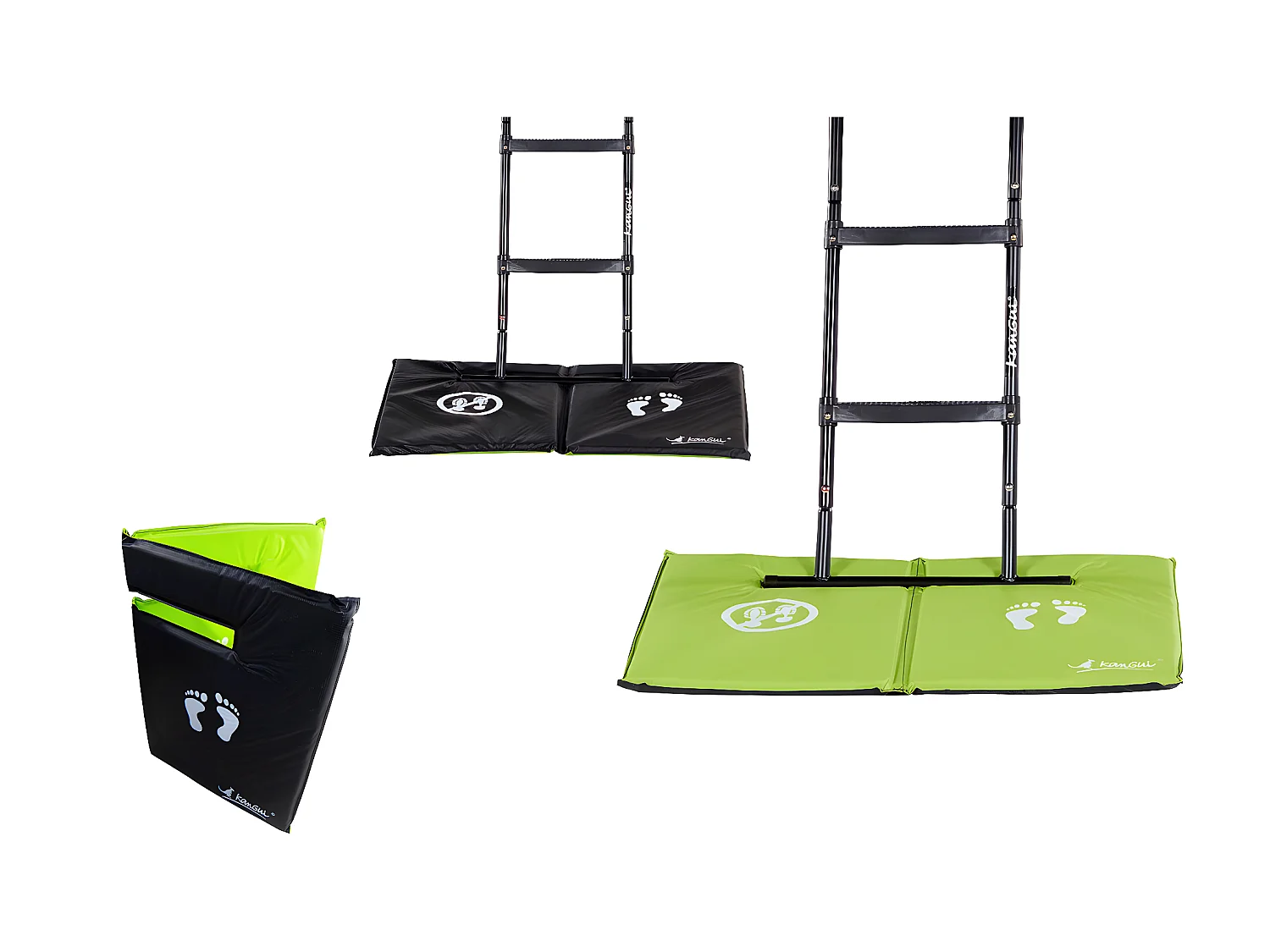 Kangui - Tapis de sol universel pour trampoline - Réversible noir ou vert