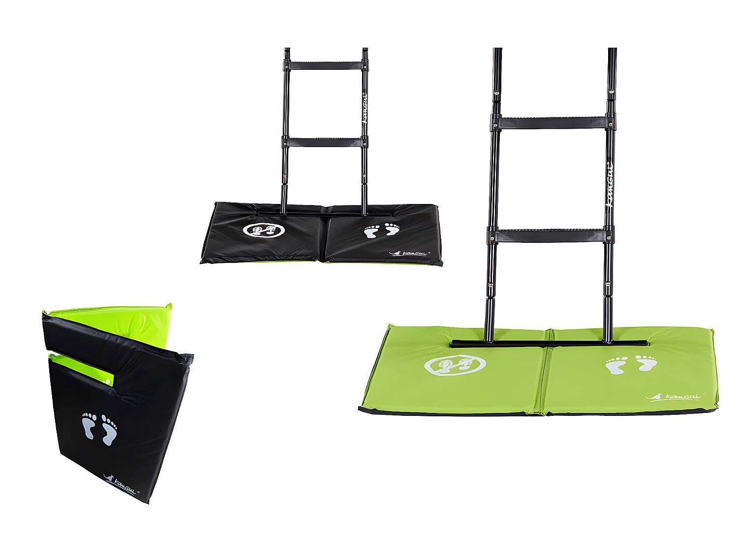 Kangui - Tapis de sol universel pour trampoline - Réversible noir ou vert