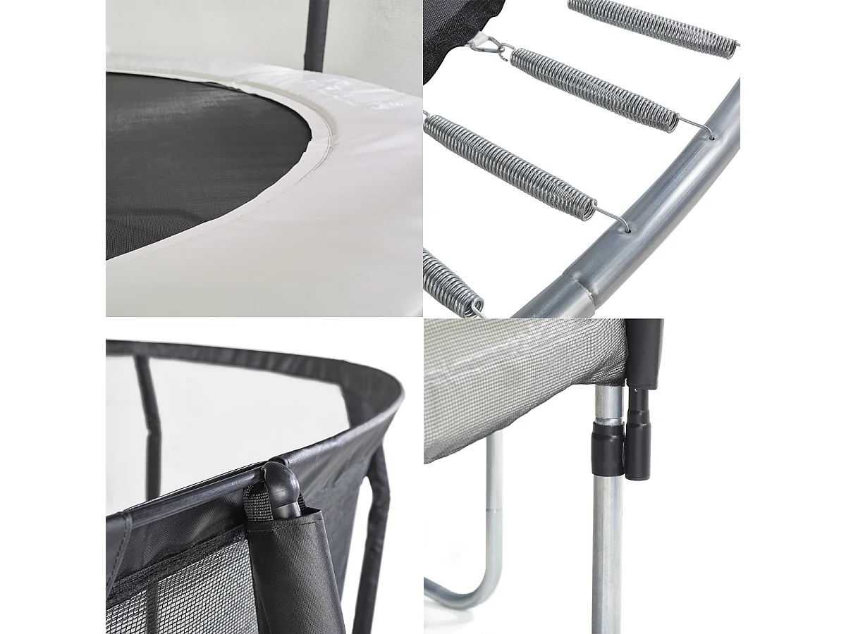 Kangui - Trampoline de jardin rond Ø360cm avec filet de sécurité + échelle - Fabrication européenne - Famili 360