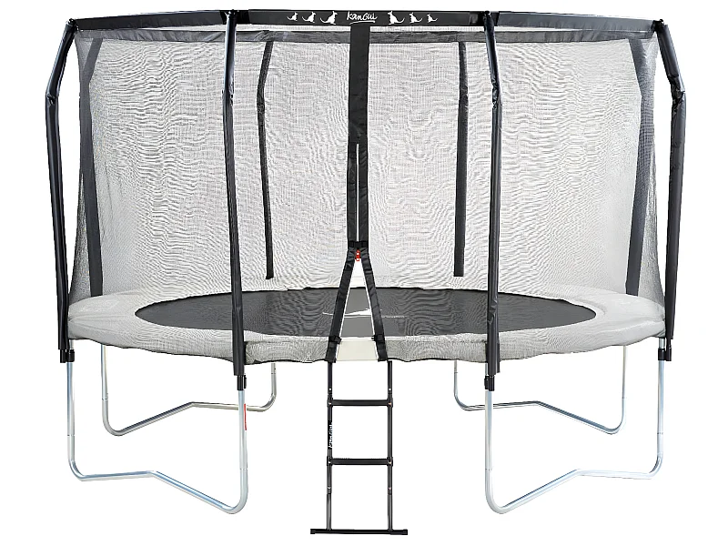 Kangui - Trampoline de jardin rond Ø366cm avec filet de sécurité + échelle - Fabrication européenne - Famili 360