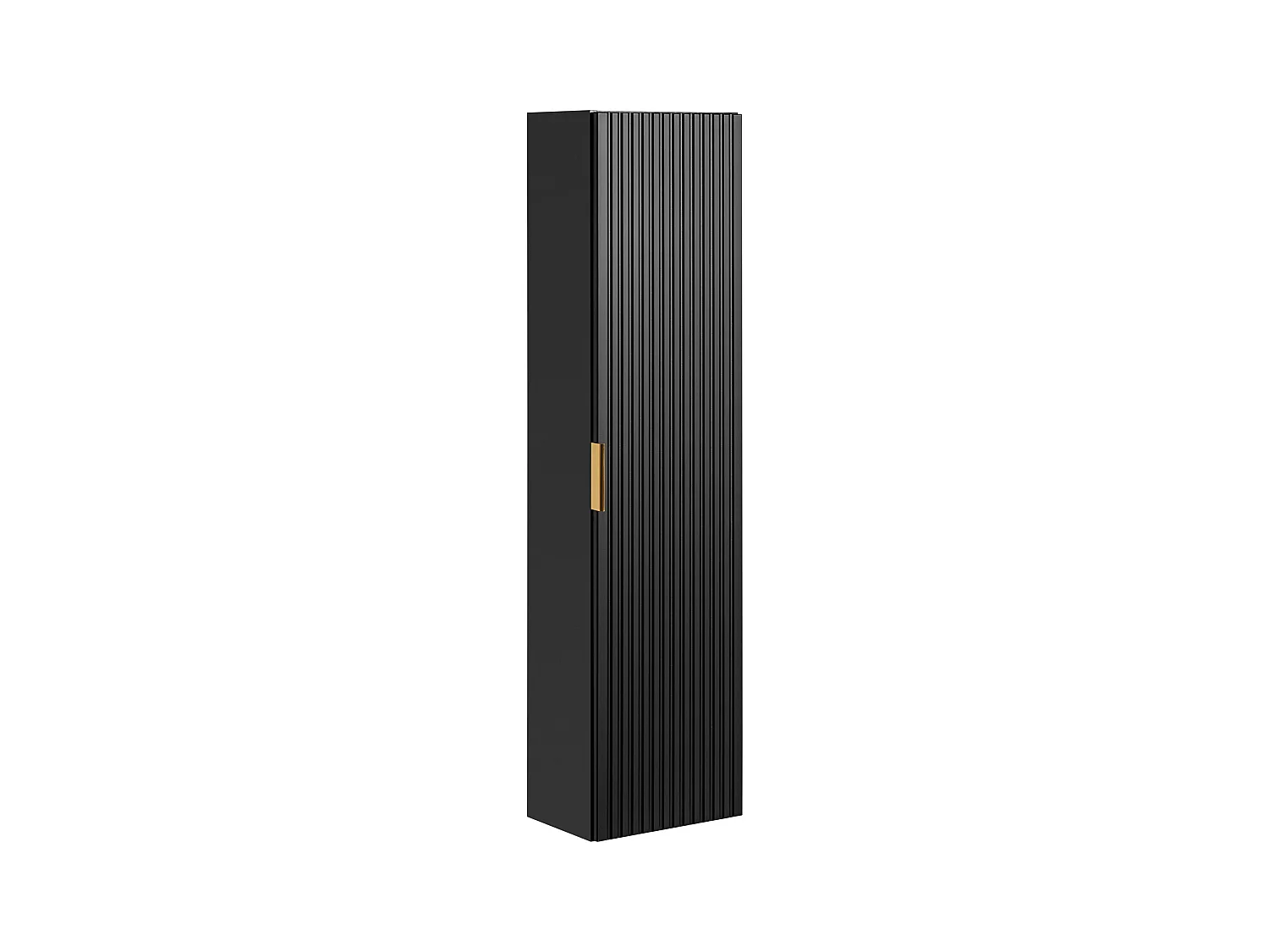 Mueble de baño suspendido con lavabo encastrado y armario - Negro - 80 cm - ZEVARA