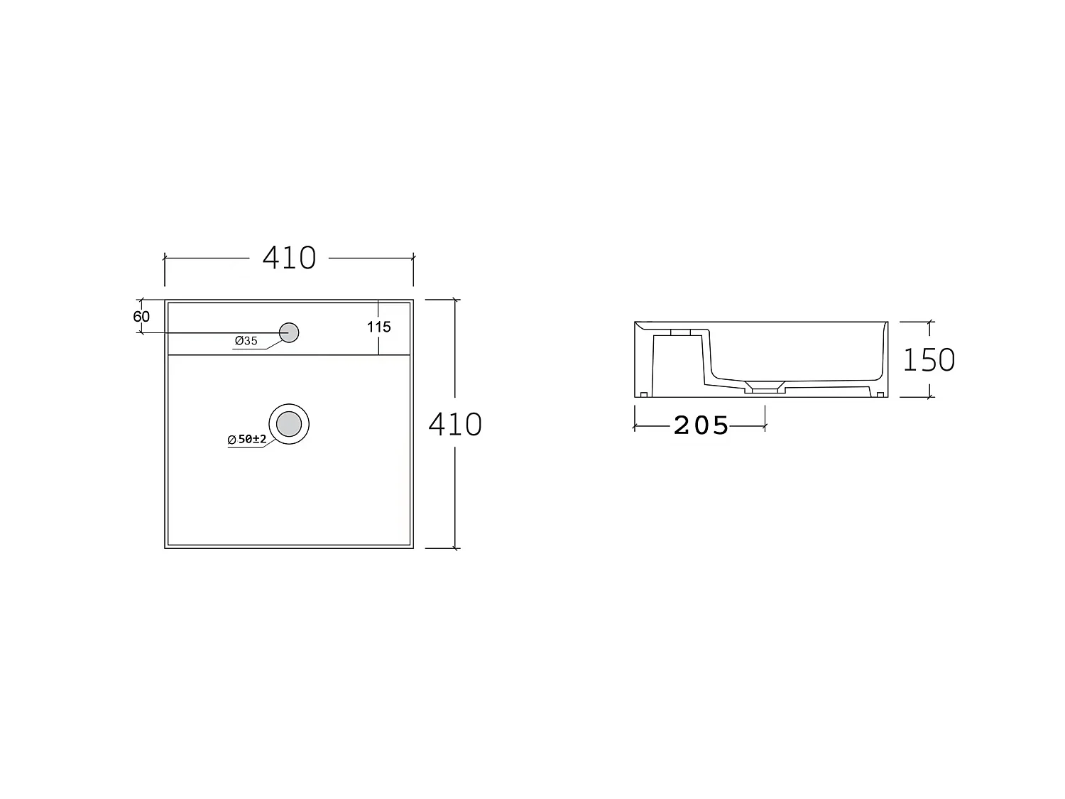 Mueble de baño suspendido con lavabo sobre encimera y armario - Negro - 80 cm - ZEVARA