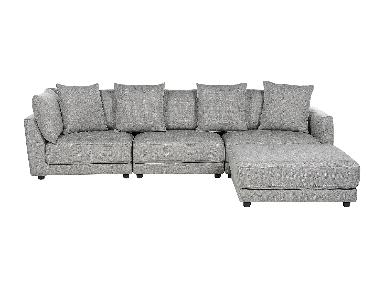 Canapé 3 places SIGTUNA Tissu Gris clair avec ottoman