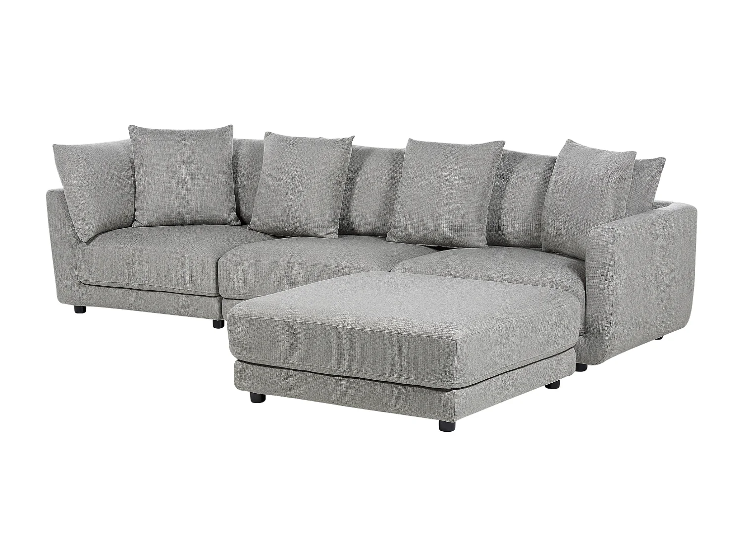 Canapé 3 places SIGTUNA Tissu Gris clair avec ottoman