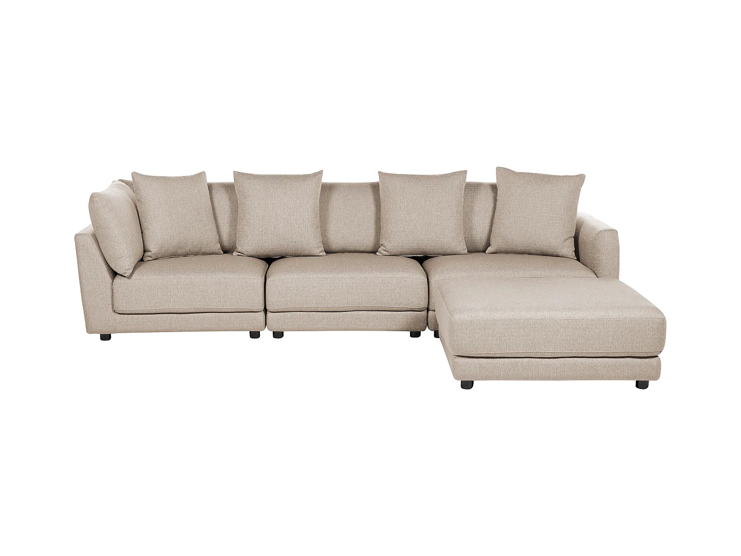 Canapé 3 places SIGTUNA Tissu Beige avec ottoman