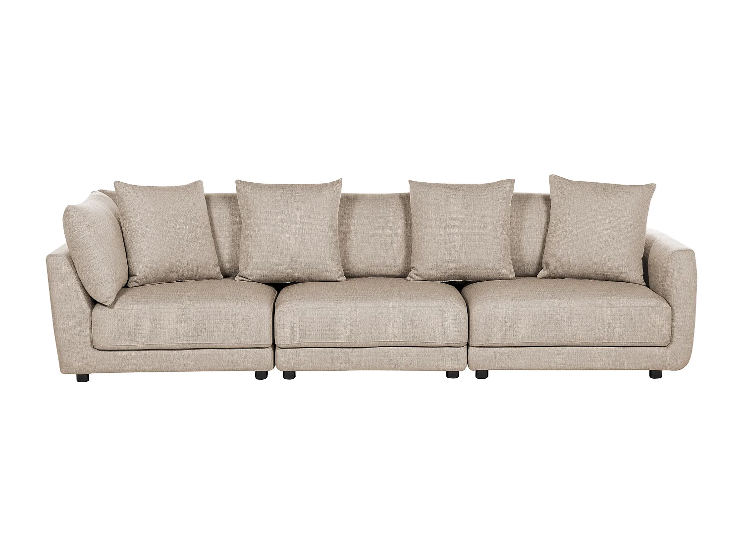 Canapé 3 places SIGTUNA Tissu Beige avec ottoman