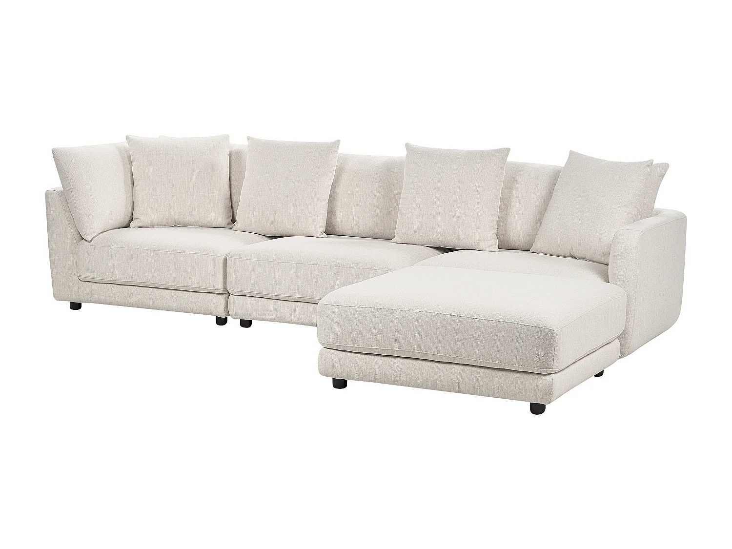 Sofá SIGTUNA Tecido Branco creme com repousa-pés 3 lugares