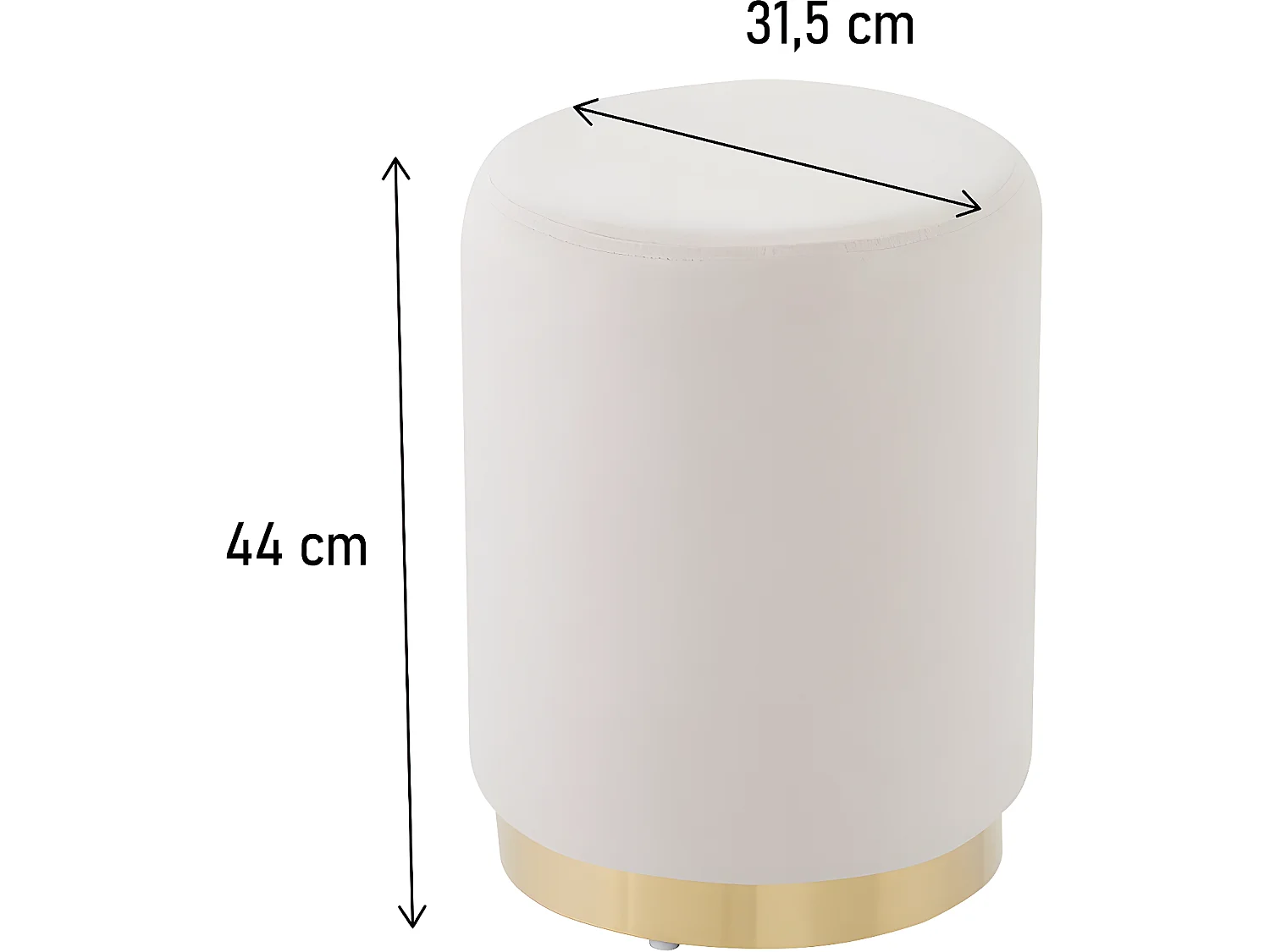 Pouf en velours "Lorraine" - Beige