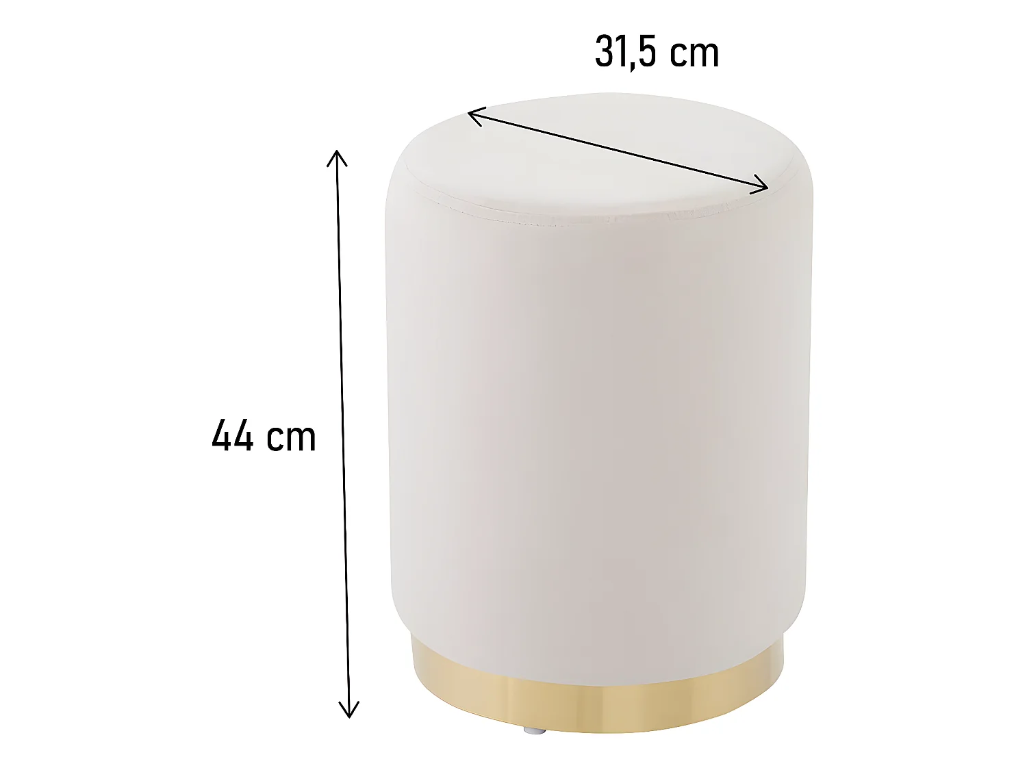 Fluwele poef "Lorraine" beige - Comfort en elegantie voor uw interieur