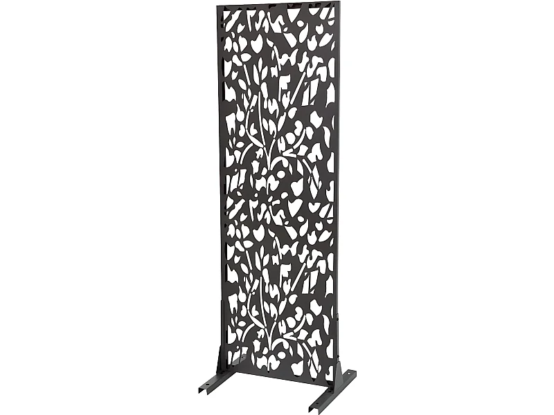 Decoratief metalen hek "Flower" 50 x 150 cm - Antraciet voor een moderne en elegante buitenruimte