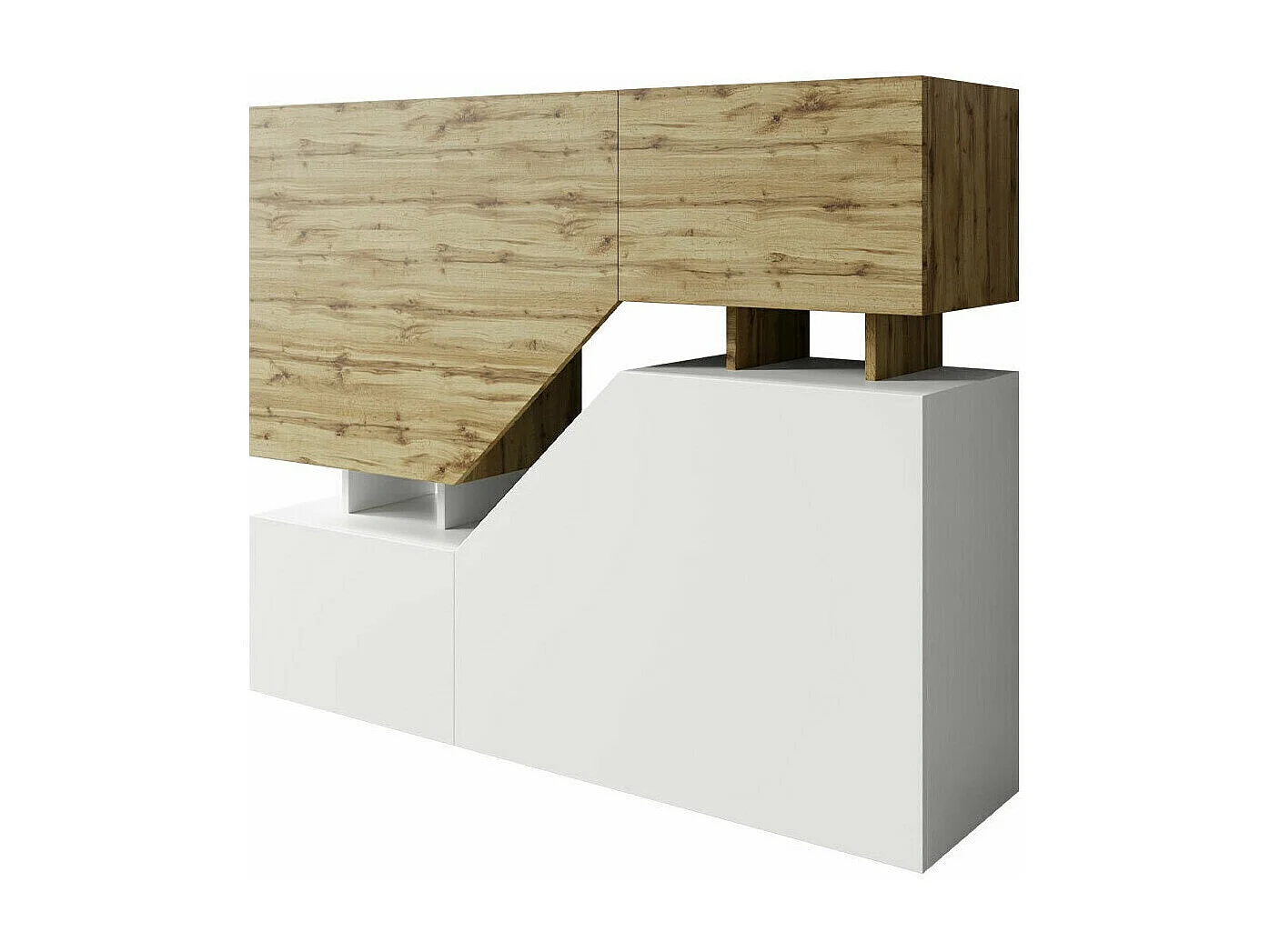 Aparador Comfivo Daldune 101, Roble wotan|Blanco, 100x120cm, Número de puertas: 435cm