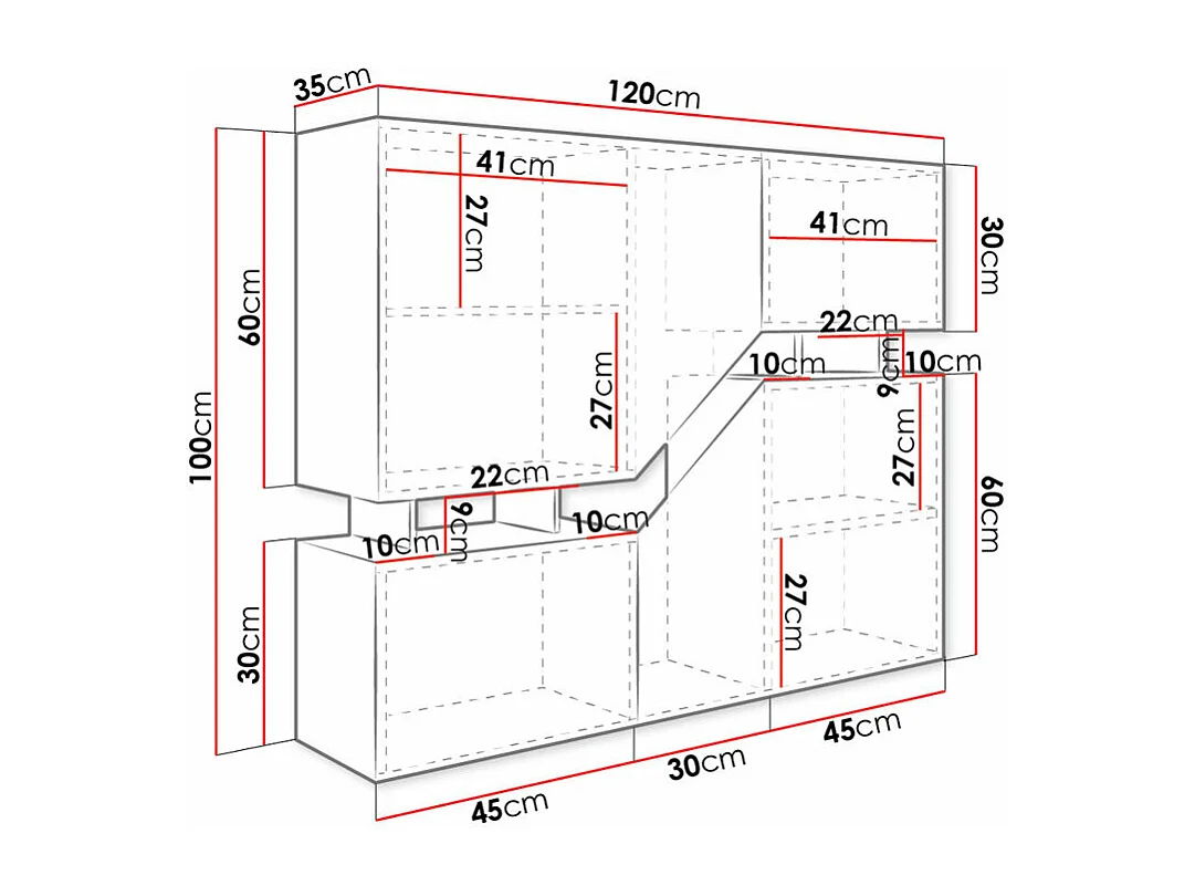 Aparador Comfivo Daldune 101, Roble wotan|Blanco, 100x120cm, Número de puertas: 435cm