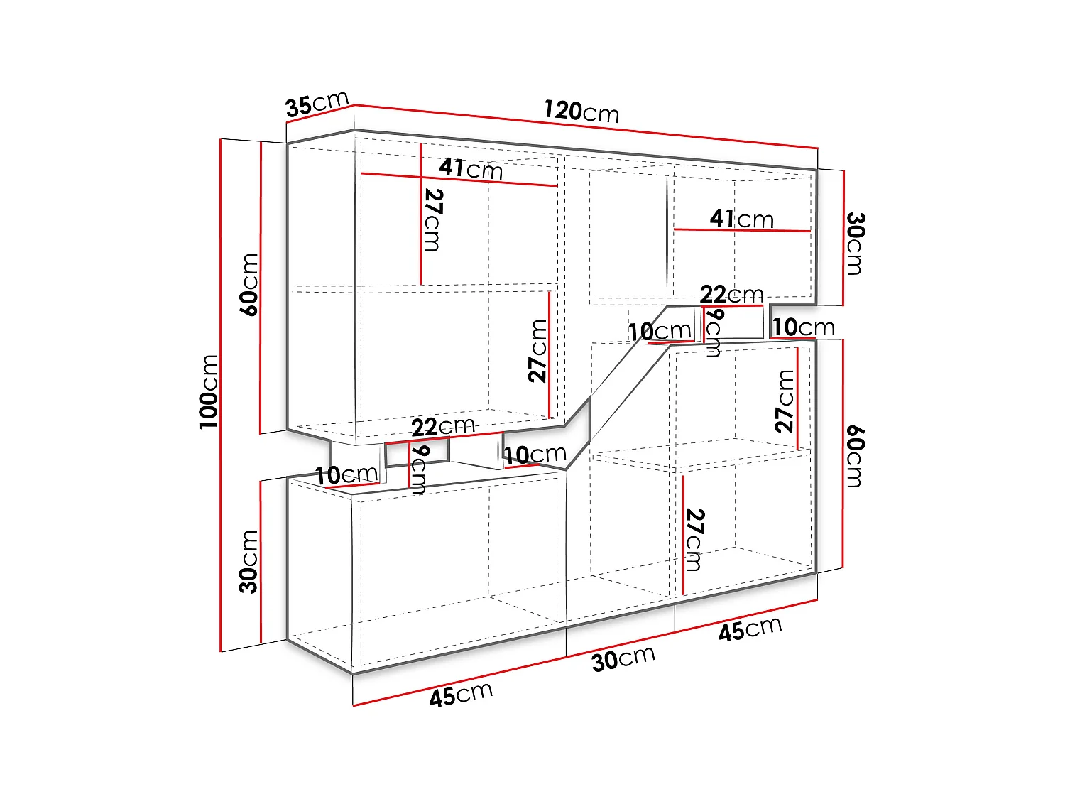 Aparador Comfivo Daldune 101, Roble wotan|Blanco, 100x120cm, Número de puertas: 435cm