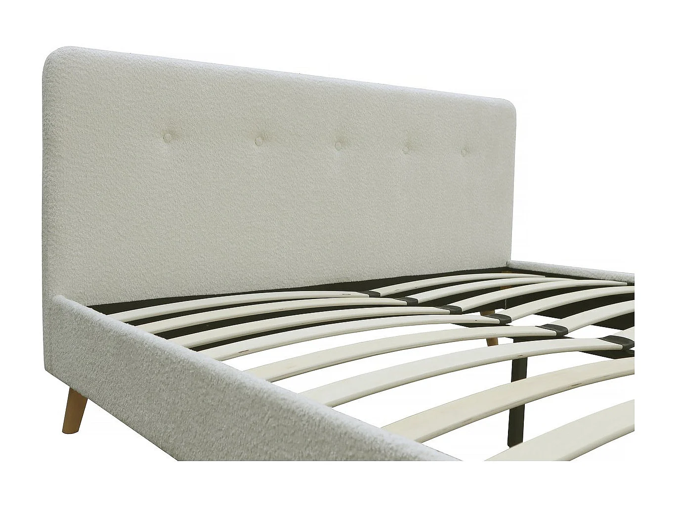 Lit tissu bouclette "Nemo" 160x200 - Crème