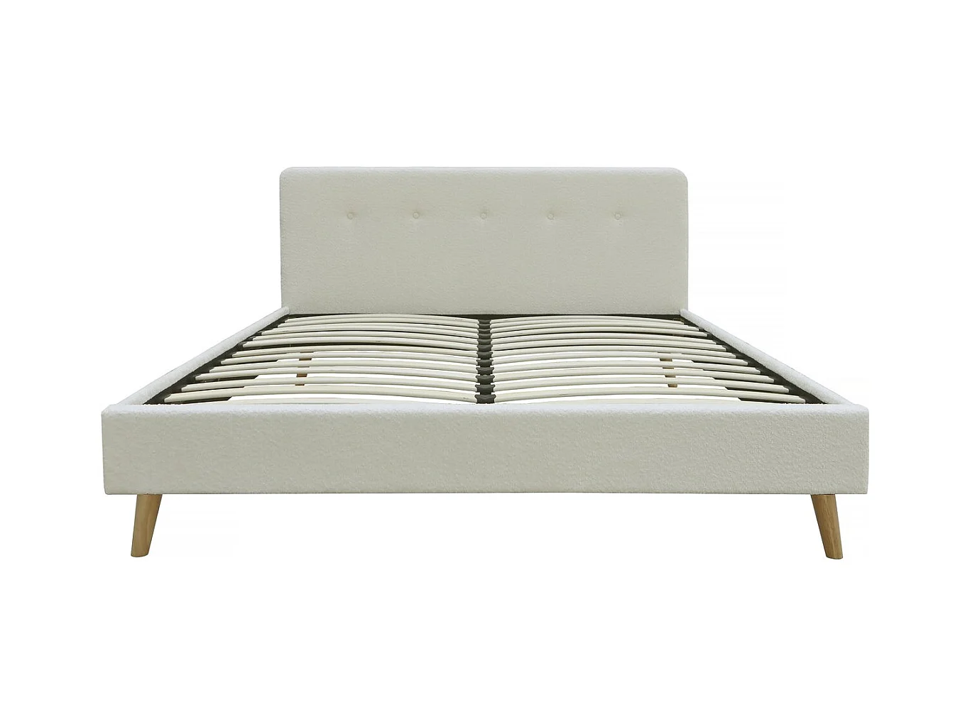 Lit tissu bouclette "Nemo" 160x200 - Crème