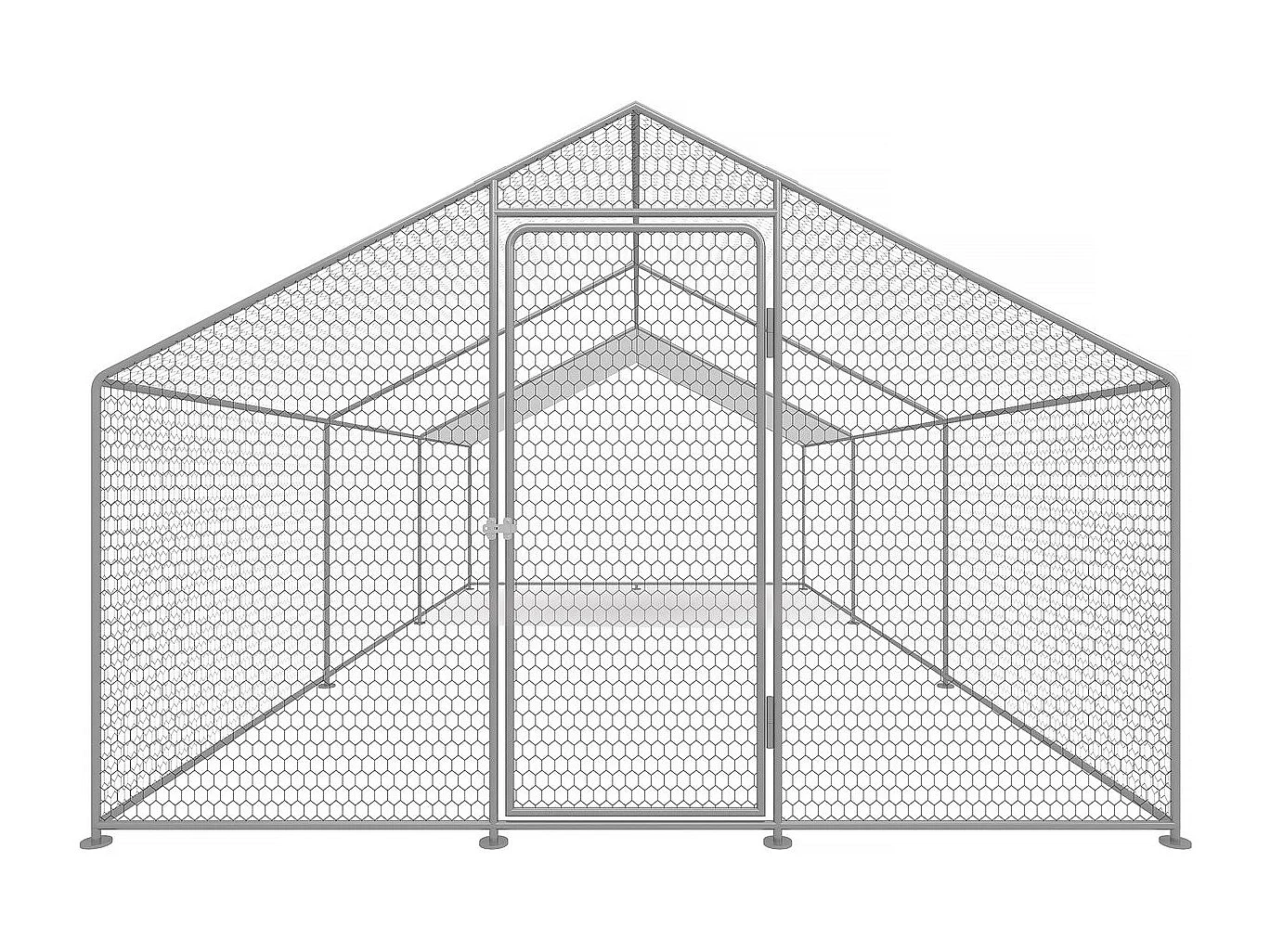 Enclos à poules 18 m² parc grillagé 6 x 3 x 2 M acier galvanisé