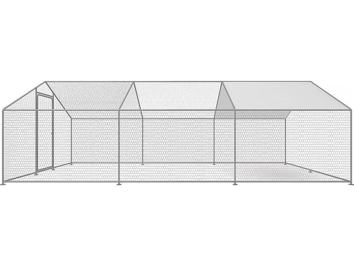 Enclos à poules 18 m² parc grillagé 6 x 3 x 2 M acier galvanisé