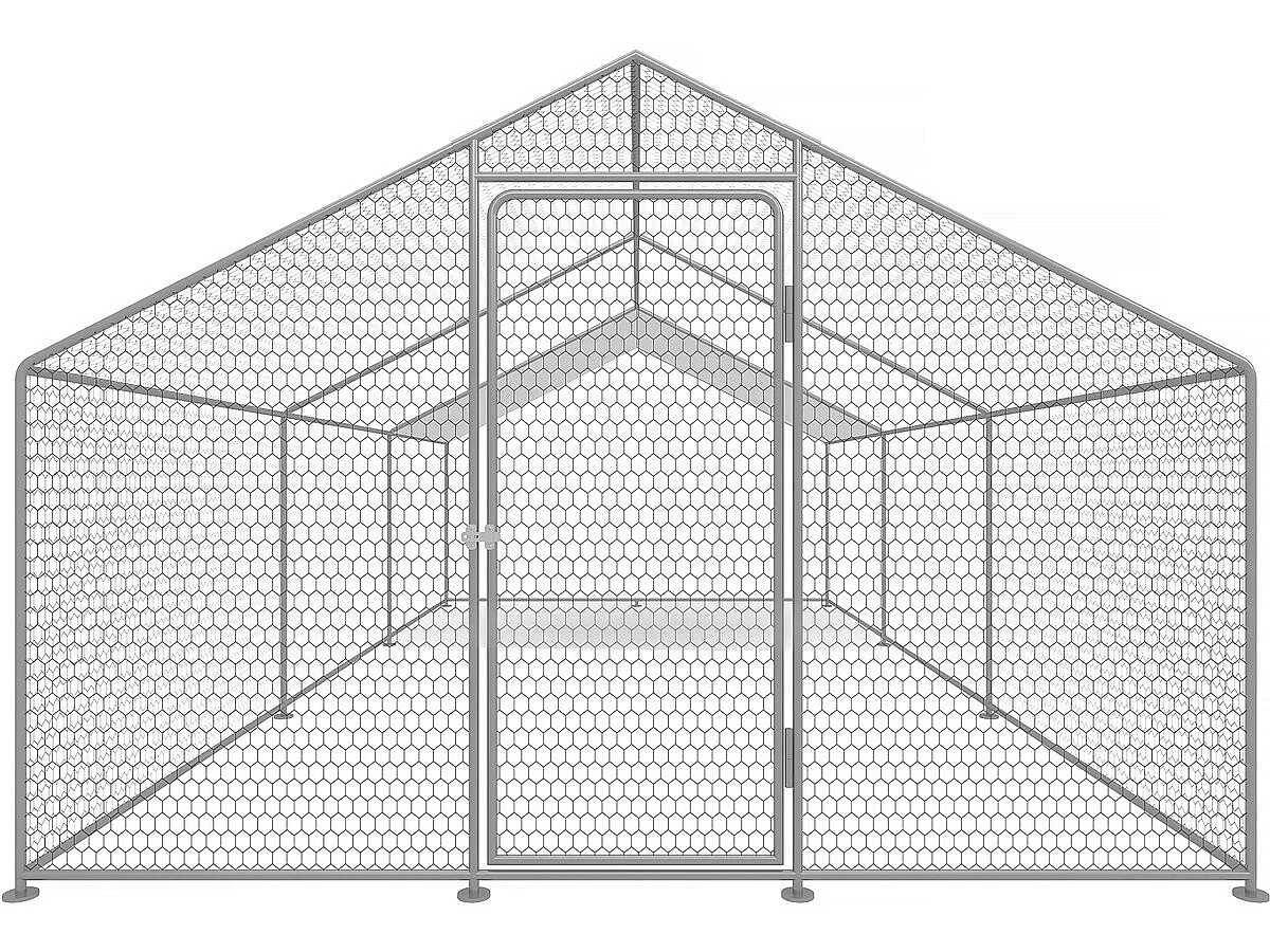 Enclos à poules 18 m² parc grillagé 6 x 3 x 2 M acier galvanisé