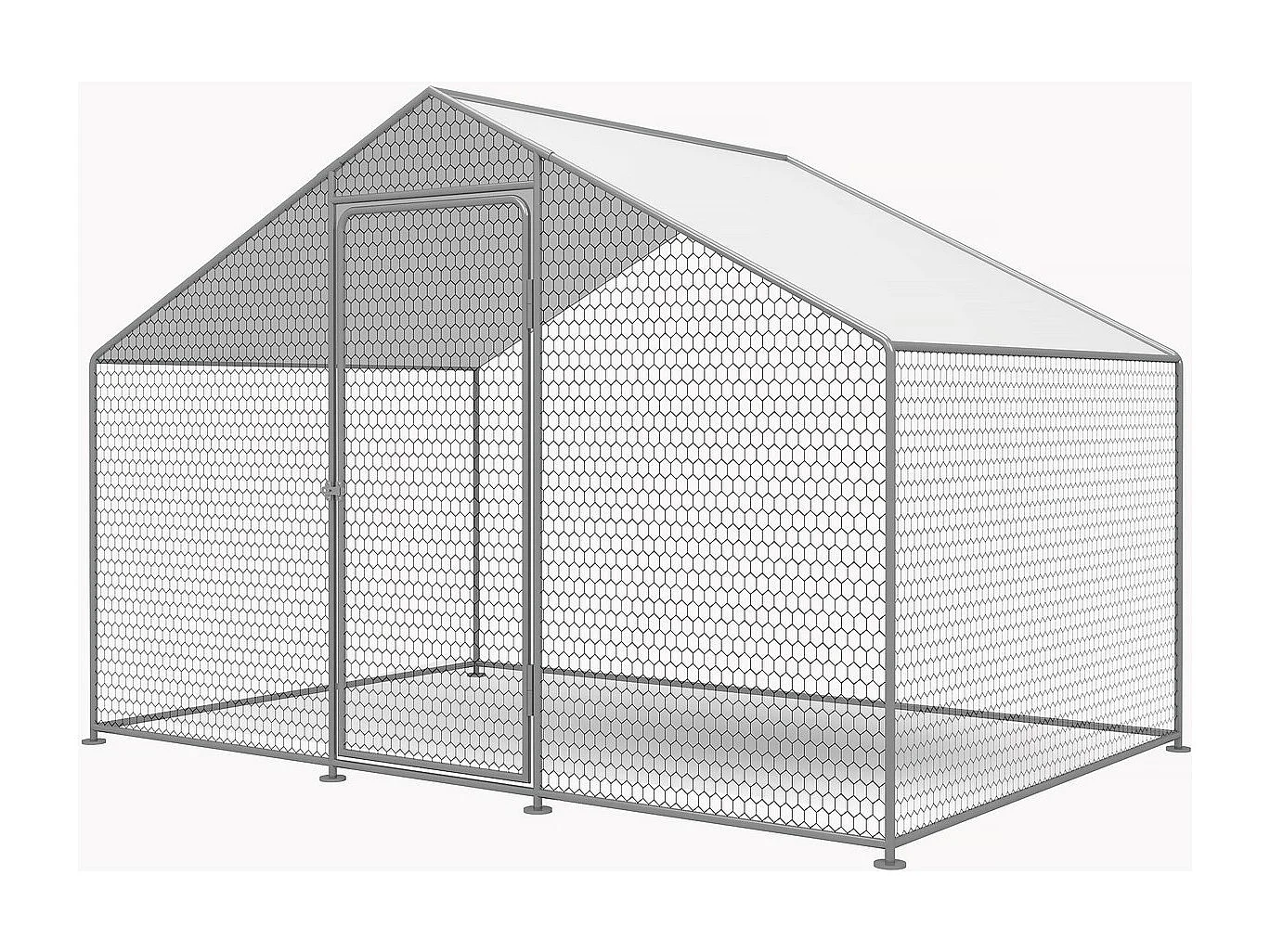 Hühnergehege 6 m² mit Maschendrahtzaun 2 x 3 x 2 m aus verzinktem Stahl