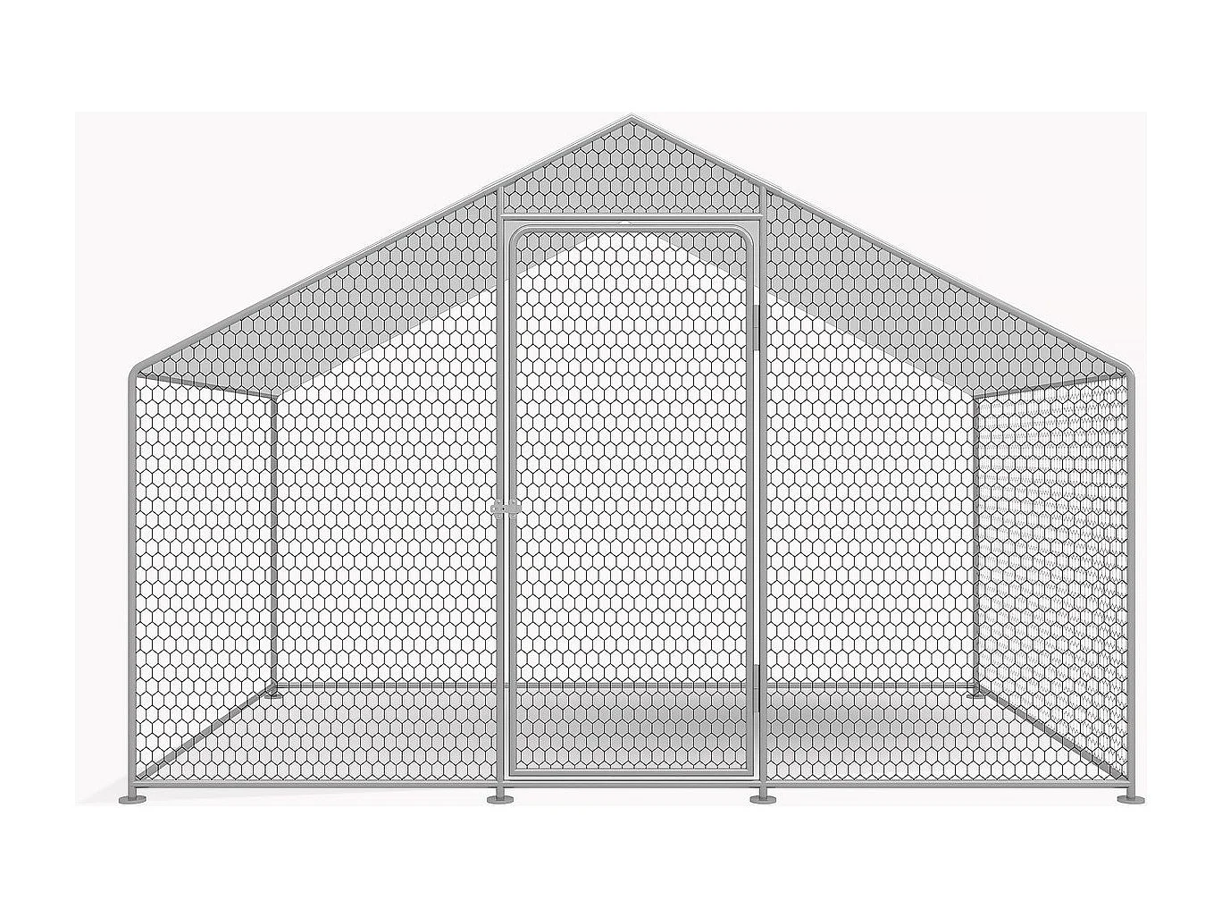Hühnergehege 6 m² mit Maschendrahtzaun 2 x 3 x 2 m aus verzinktem Stahl
