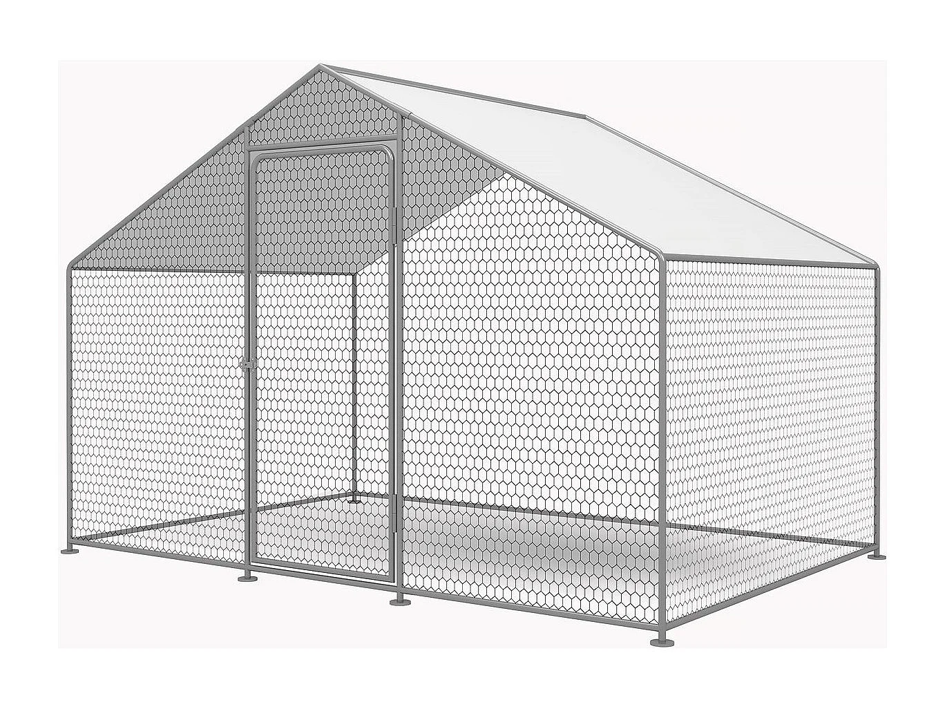 Hühnergehege 6 m² mit Maschendrahtzaun 2 x 3 x 2 m aus verzinktem Stahl