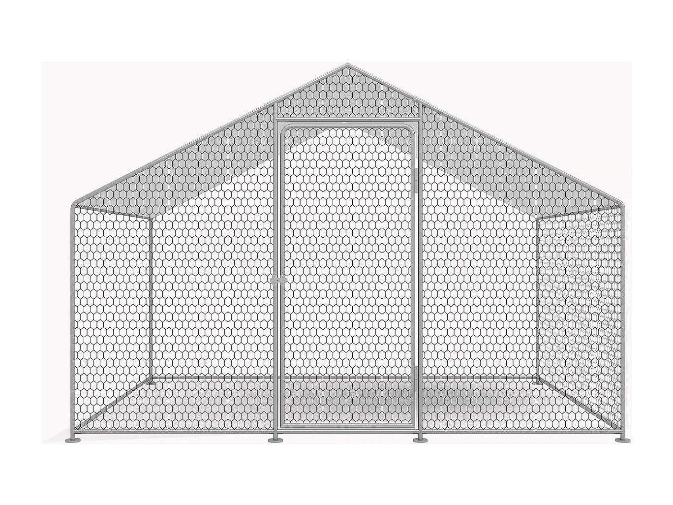 Hühnergehege 6 m² mit Maschendrahtzaun 2 x 3 x 2 m aus verzinktem Stahl